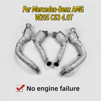 Downpipe léger sur mesure de haute qualité sans défaut pour Mercedes-Benz AMG W205 C63 4.0T en acier inoxydable à haut débit 200 cellules pour amélioration de puissance