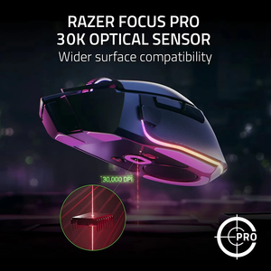 เมาส์เกมมิ่งไร้สาย Razer Basilisk V3 Pro 2.4GHz RGB ของแท้ สวิตช์ออปติคอล Gen-3 ความเร็วสูง ปุ่มตั้งโปรแกรมได้ 30K Optical - Product Image 4