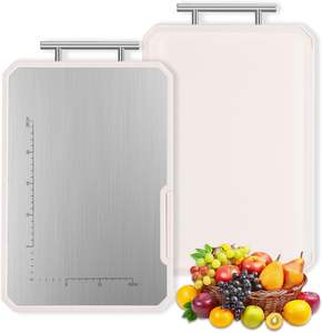 Tabla de Cortar Personalizada de Acero Inoxidable para Cocina, Tabla de Cortar de Titanio de Doble Cara para Verduras, Pan y Carne - Product Image 1