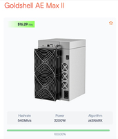 Nouveau Goldshell AE Max II 540Mh/s ALEO Miner avec algorithme ZkSNARK 3200W Asic ALEO Miner Goldshell AE Max II 540M – Vente directe usine