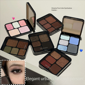 Paleta <span class=keywords><strong>de</strong></span> Sombras <span class=keywords><strong>de</strong></span> Ojos en Polvo <span class=keywords><strong>de</strong></span> 5 Colores, Marca Privada, Bestseller, Acabados Mate y Brillantes Intensos, Cruelty Free, Alta Pigmentación - Product Image 2