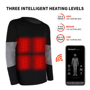 7.4v रिचार्जेबल बैटरी थर्मल अंडरवियर लंबी आस्तीन पॉलिएस्टर + लिंट थोक गर्म अंडरवियर - Product Image 2