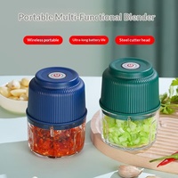 Pengolah Makanan Isi Ulang Penghancur Bawang Putih Penggiling Daging Sayuran Bass Boost Peredam Kebisingan Portabel Kapasitas 0.3L Plastik