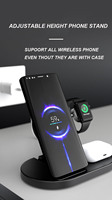 Dudukan pengisi daya nirkabel magnetis lipat 3-in-1 Logo kustom Earphone dudukan pengisi daya nirkabel lipat fleksibel 3-in-1 untuk