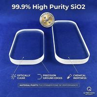 Plaque de quartz pur à 99,99 % résistante aux hautes températures, personnalisée, 92 % de transmission lumineuse, silice fondue, température maximale 1250 °C pour applications optiques
