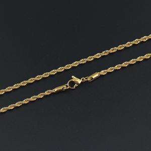 4 מ "מ Antaritarnish אביזרים ואקום 18k שרשראות חבל נירוסטה מצופה זהב - Product Image 2