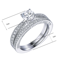 Bagues de fiançailles et de mariage de luxe en moissanite Kirin pour femmes, en argent sterling 925 plaqué rhodium, 2,3 g, bijoux de fête