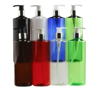 シャンプーPETプラスチックローションボトル容器包装瓶ペットボトルダークブラウングリーンホワイトコンディショナー400ml 500ml