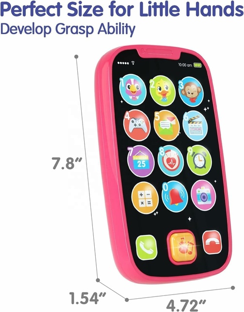 Customizable Baby Phone Learning Toy  15 Buttons Preschool Educational Toy with Multiple Modes for Fine Motor Skills Development