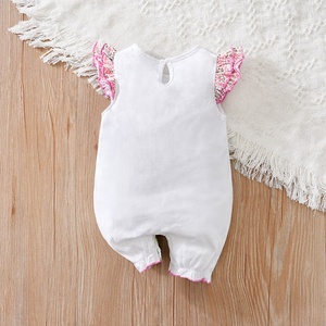 Combinaison d'été pour bébé fille, manches bouffantes, en coton, combinaison pour nourrissons, animaux mignons en aquarelle, imprimé girafe <span class=keywords><strong>zèbre</strong></span>, combinaison pour nouveau-né - Product Image 2