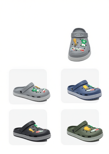 Sandali Zoccoli per Bambini con Spille Animatrici, Taglia 19, Scarpe Estive Casual, Tomaia in Plastica, Suola in EVA, Punta Tonda, Fantasia Tinta Unita - Product Image 1