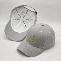 Casquette de baseball six panneaux grise de haute qualité en sergé de coton, broderie personnalisée, logo ajustable, unisexe, fournisseur OEM
