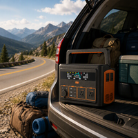 Station d'alimentation portable 1200W Max 1152Wh avec triple mode de charge (AC, solaire, voiture) pour l'aventure en extérieur et source d'alimentation d'urgence