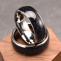 Bague en carbure de tungstène argenté 8 mm DRX personnalisée pour hommes, incrustation ciel étoilé noir, alliances de mariage et de promesse pour hommes