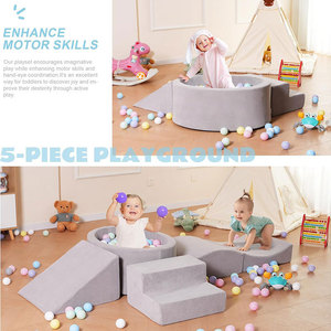 Ensemble de jeu en mousse tout-en-un pour enfants, piscine à balles avec blocs souples et balles, tapis de jeu pour tout-petits de 4 à 6 ans - Product Image 2