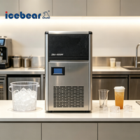 Machine à glaçons automatique commerciale 25 kg/24h, refroidissement par air et eau, pour restaurant, café, bar