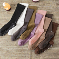 Chaussettes longues en coton bambou avec prise en main pour le travail pour la salle de sport avec propre logo personnalisé pour femmes