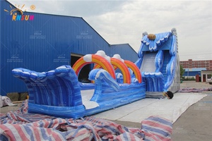 WINSUN parque acuático <span class=keywords><strong>cascada</strong></span> azul océano ola arco tobogán inflable <span class=keywords><strong>con</strong></span> <span class=keywords><strong>piscina</strong></span> para adultos N niños - Product Image 2