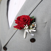 Corsage de Seda de Lujo con Tacto Real para Boda, Tema Bosque, Flor de Muñeca para Dama de Honor, Decoración Floral Hecha a Mano para Banquete de Boda
