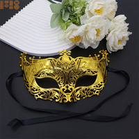 Nouveau Masque Demi-Visage 2026 en Plastique Doré, Masque Vénitien Fait Main pour Soirée, Danse, Accessoires de Costume et Cosplay