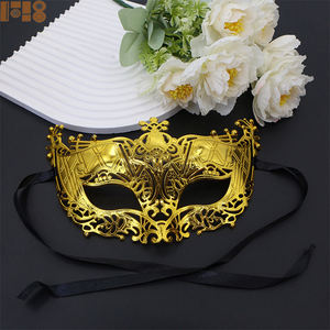 2026 Masker Setengah Wajah Baru Masker Mata Plastik Emas Masker Venetian Buatan Tangan Aksesori Kostum Cosplay untuk Pesta Dansa - Product Image 1