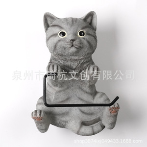 ที่ใส่กระดาษทิชชูรูปแมว วัสดุเรซิ่น ติดผนัง สำหรับตกแต่งห้องน้ำ รุ่น QH-250659 - Product Image 4