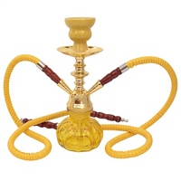 Chicha arabe transfrontalière complète avec double tuyau, en métal, avec miroir et accessoires
