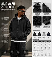 Sweter pria kelas berat Applique desain pemisah kustom hoodie ukuran Plus asam bordir dicuci untuk pria