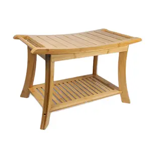 New Arrival Teak Shower Seat Bench Corner Shower Bathroom Stool ECO-Friendly Bamboo Shower Bench For Adults Seniors