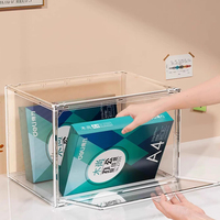 Boîte de présentation en acrylique intégrée boîte de rangement pour modèle de voiture de parking avec ornements de collection de lumière