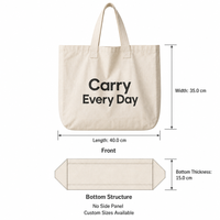 Sac fourre-tout en toile de coton Sherwin écologique avec logo personnalisé, grande capacité, réutilisable, pour la plage, les week-ends et les fêtes
