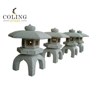 AZ jardin lanternes décoratives en pierre japonaise lanterne de jardin LA009 Kodai rokaku <span class=keywords><strong>Yukimi</strong></span> lanternes à cadre en bois - Product Image 1