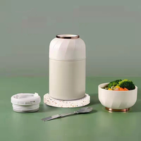 Termo Portátil de Acero Inoxidable para Alimentos, con Asa, Hermético, para Sopa, Ideal para Oficina, Escuela y Viajes