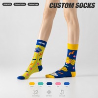 Chaussettes unisexes en coton à motif de dessin animé, couleurs personnalisées, décoration artistique, chaussettes élégantes
