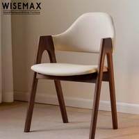 WISEMAX FURNITURE Chaise de salle à manger minimaliste en bois massif PU cuir rempli d'éponge mobilier de salle à manger chaise de loisirs pour restaurant