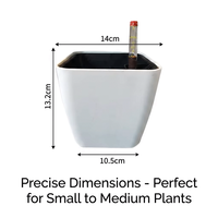 Pot Bunga Mini Persegi Resin Self-watering Bernapas, Desain Sederhana Transparan Cahaya, Lapisan Enamel Panggang, Warna Polos