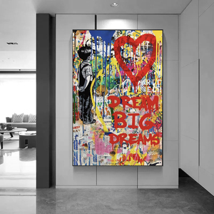Trang trí nội thất dropshipping 100% vẽ tay Giấc Mơ lớn nghệ thuật phổ biến vải nghệ thuật Pop nghệ thuật Graffiti vải sơn dầu - Product Image 2