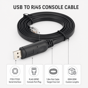 FTDI FT232 USB ל-RJ45 כבל קונסולת 1.8 מטר כבל איתור באגים טורי עבור מתג נתב חומת אש ציוד רשת סיטונאי - Product Image 3