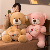 Vente en gros de jolis câlins amour coeur bleu marron rose peluche ours en peluche jouets cadeaux d'anniversaire saint valentin