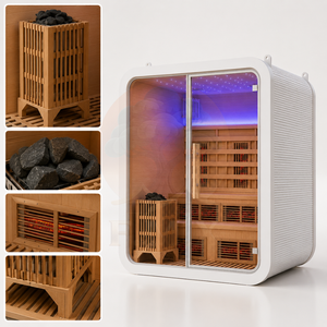 Sauna extérieur pour 2 personnes avec verrière panoramique pour jardin et cour - Product Image 3