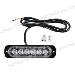 Tahan Air 6 LED 12 24 Volt Darurat Strobo Flash Lampu untuk Kendaraan Motor Warning Light