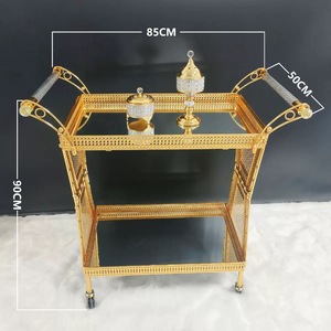 Luxury Style Gold Metal Crystal Hotel <strong>Trolley</strong> Servicr Cart for Wedding Service <strong>Trolley</strong> - Product Image 5
