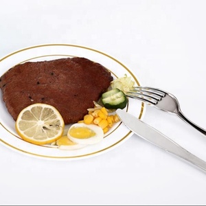 Disposable plastic steak knife and fork sets