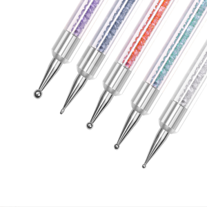 Lot de 5 pinceaux à ongles double tête avec manche diamanté pour la peinture au gel acrylique et la décoration des ongles - Product Image 6