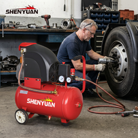 Kompresor Udara Portabel SHENYUAN 2.5HP 1.8KW Berpendingin Udara, Berpelumas, Penggerak Langsung, Kapasitas 185L/menit, Bertenaga AC