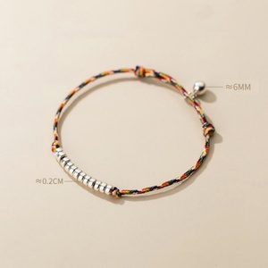 Bracelet en argent 925 fait main, perles en fil, corde tressée, style tropical d'été, bijoux tendance, fête, mariage - Product Image 5