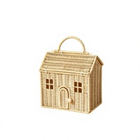 Nouveau panier-cadeau multifonctionnel HUANGTU en plastique écologique fait main, moderne, pour la pâtisserie, les collations, les biscuits, les bonbons, beige, gain de place