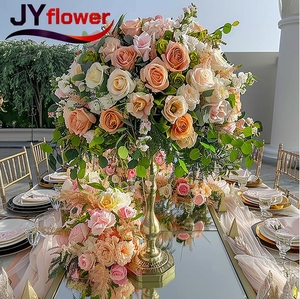Vente en gros de fleurs artificielles JY populaires pêche en soie longue branche pour la décoration intérieure décoration de mariage fausse fleur de cerisier - Product Image 2