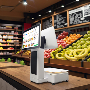 15.6นิ้วหน้าจอคู่ระบบดิจิตอลแบบ all-in-one POS เครื่องลงทะเบียนเงินสดสมาร์ทเทอร์มินัลเครื่องพิมพ์ในตัวสำหรับร้านขายผลไม้ - Product Image 1
