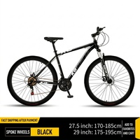Vélo de montagne 27,5'' 29'' 21 24 27 30 vitesses tout-terrain VTT avec amortisseur, cadre léger en acier haute teneur en carbone, frein à disque arrière